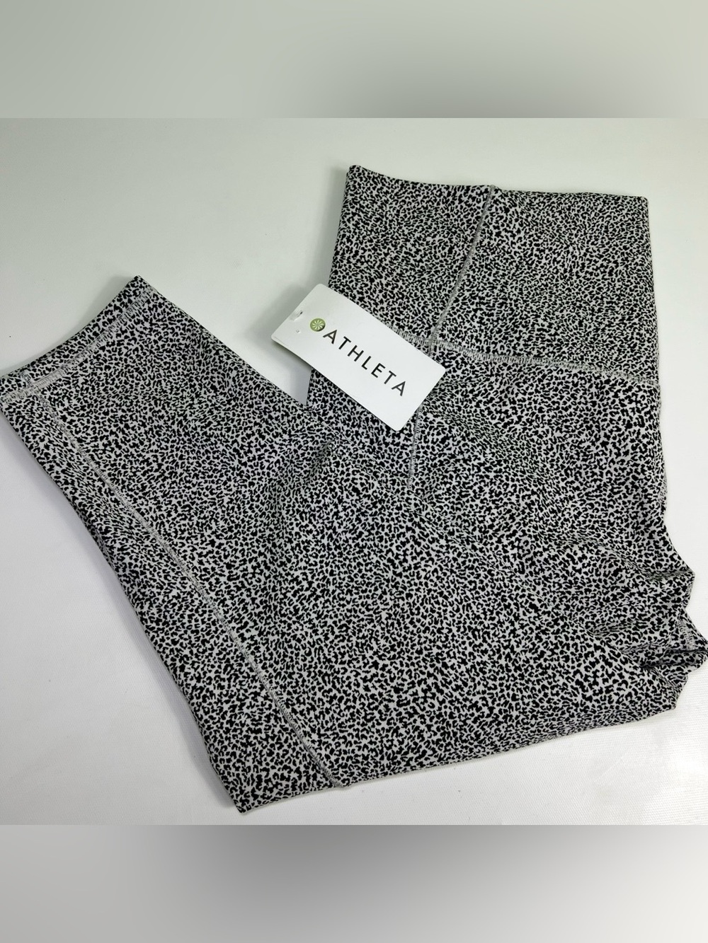 Athleta Black & White Speckled High-Waist Leggings